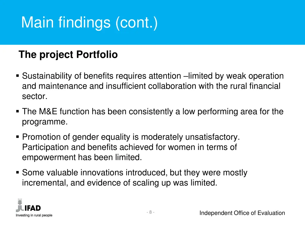main findings cont 2