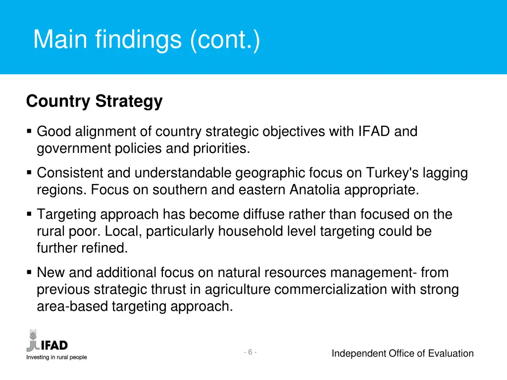 main findings cont