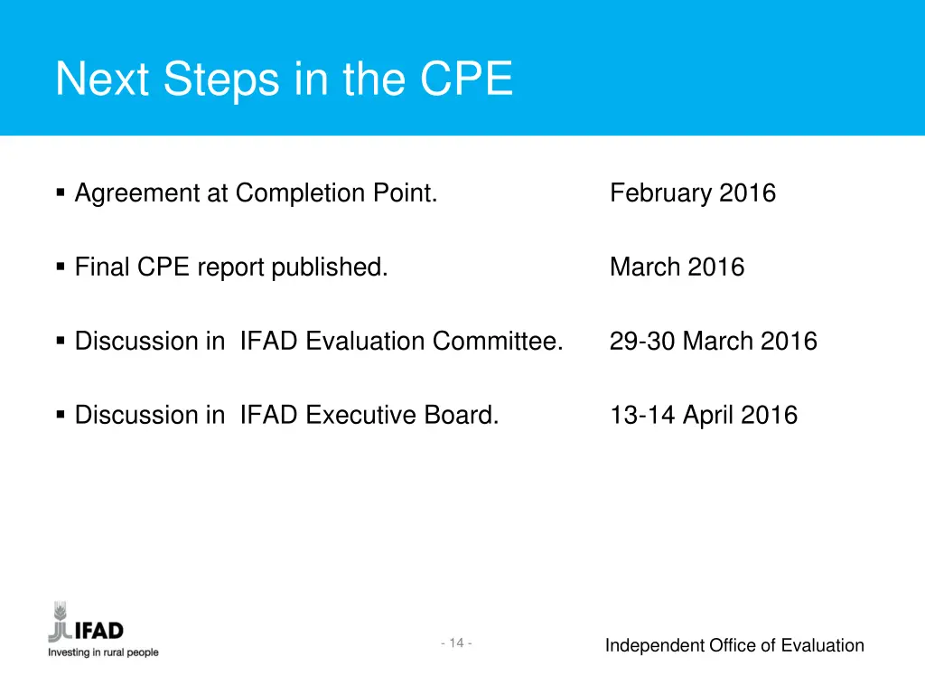 next steps in the cpe