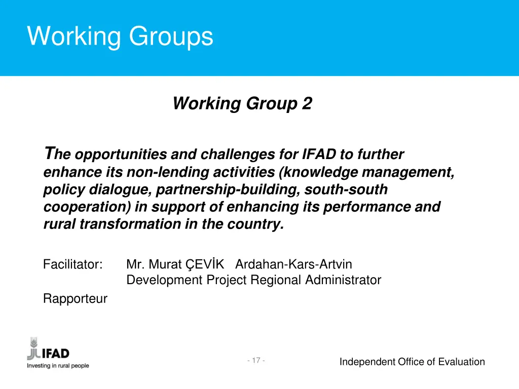working groups 1