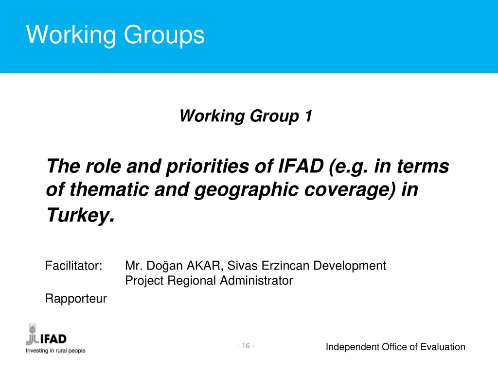 working groups