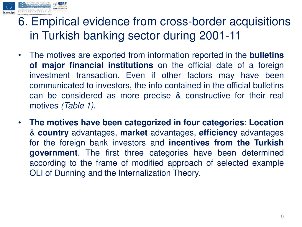 6 empirical evidence from cross border