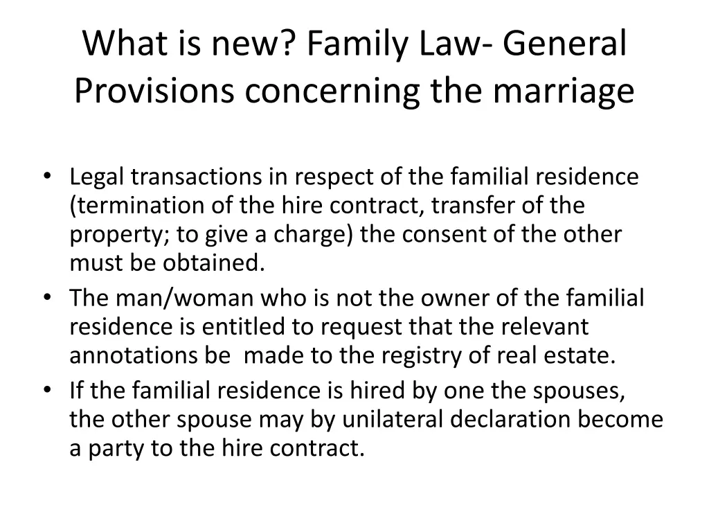 what is new family law general provisions 2
