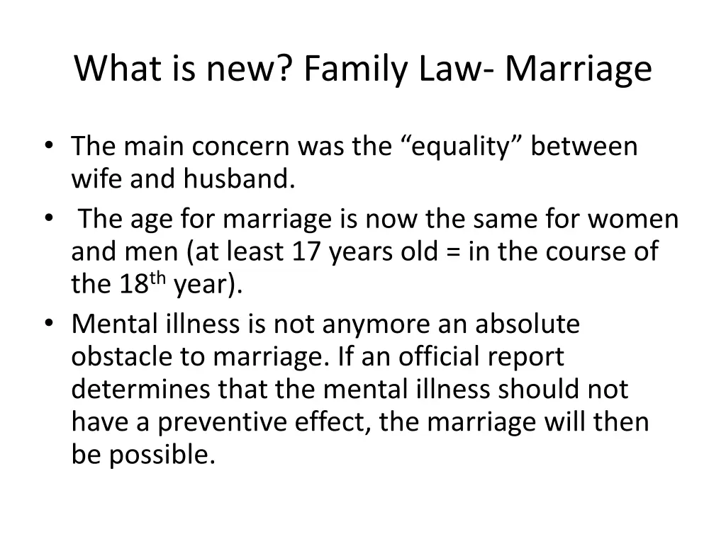 what is new family law marriage