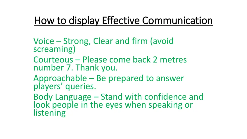 how to display effective communication