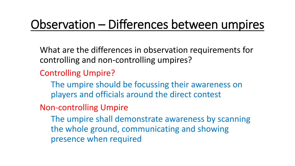 observation observation differences between