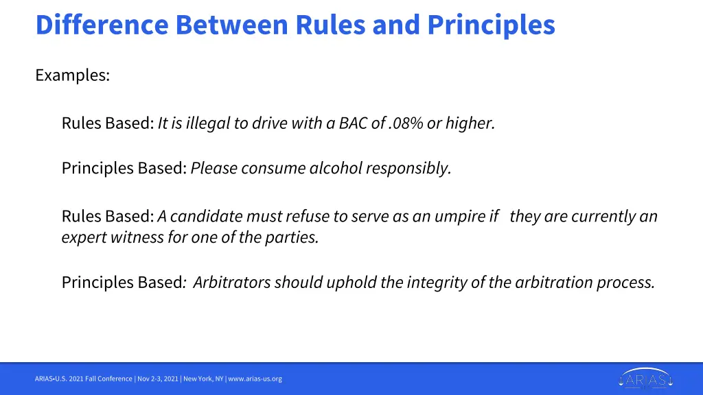 difference between rules and principles