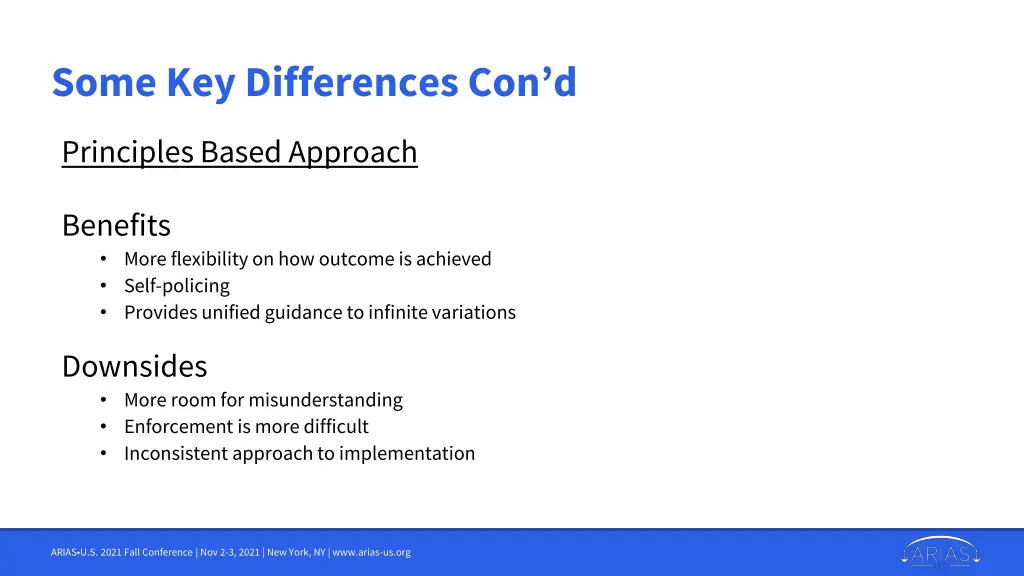 some key differences con d