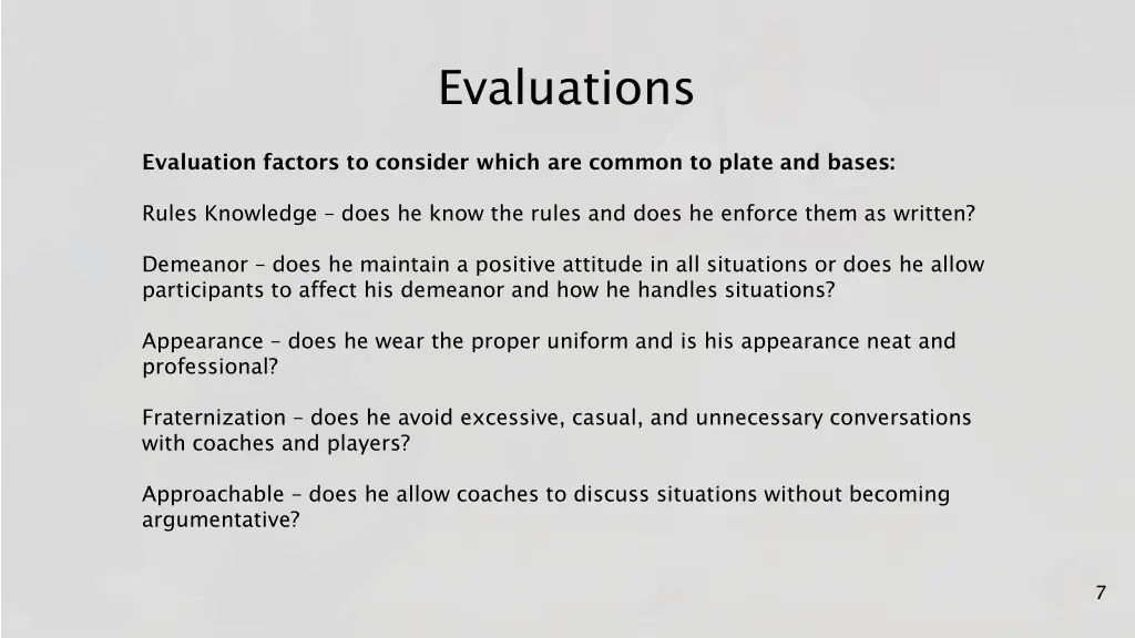 evaluations 6