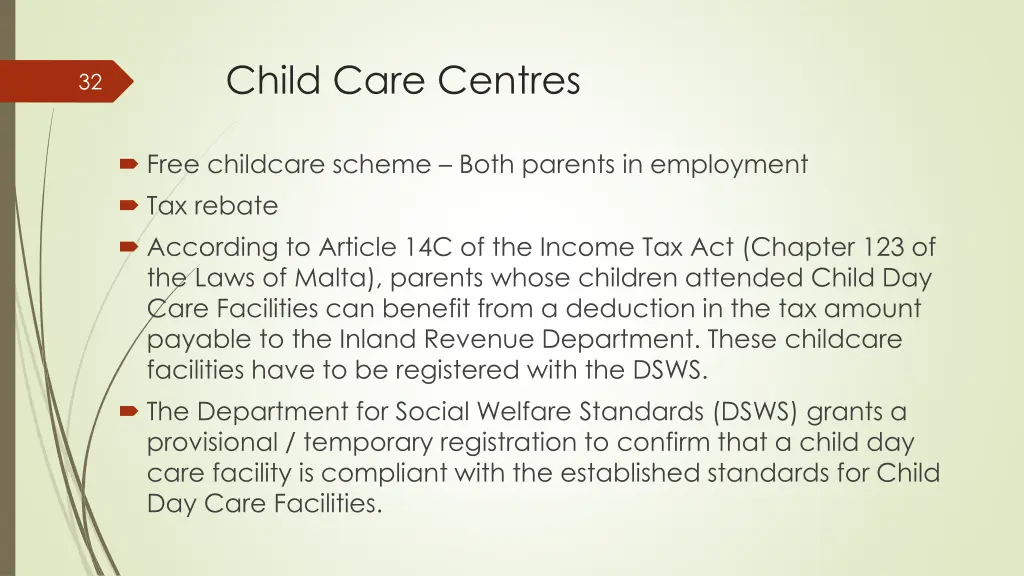 child care centres