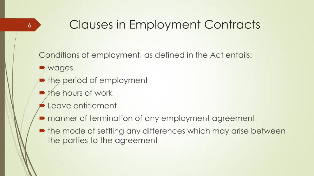 clauses in employment contracts 1