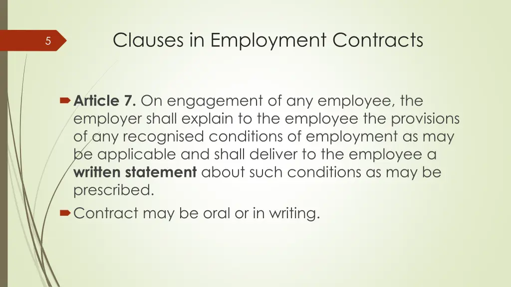 clauses in employment contracts