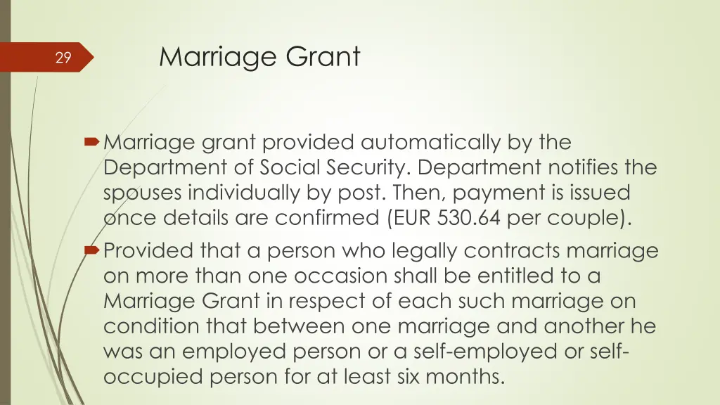 marriage grant