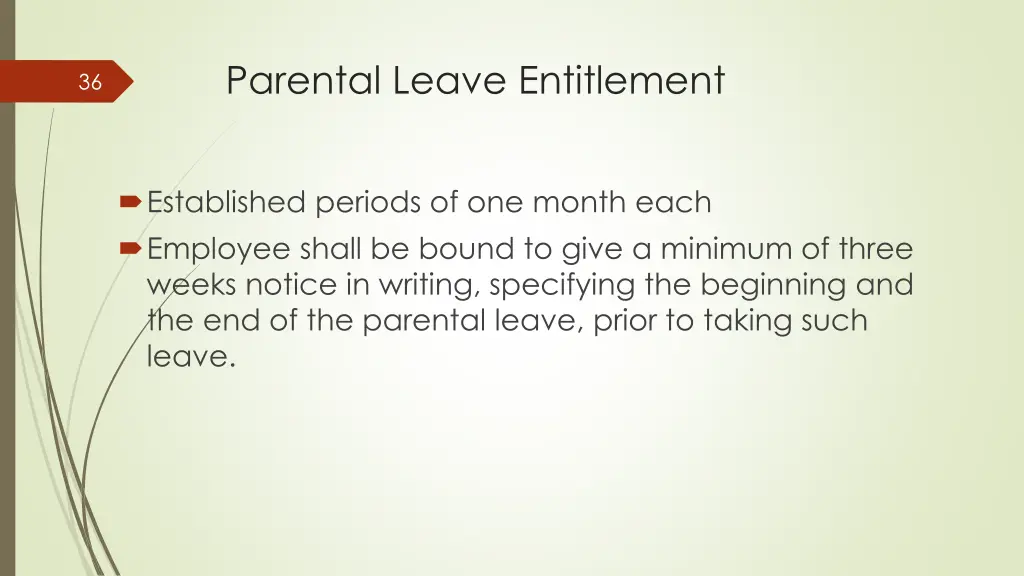 parental leave entitlement 1