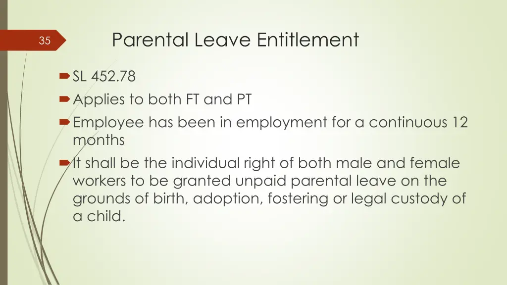 parental leave entitlement