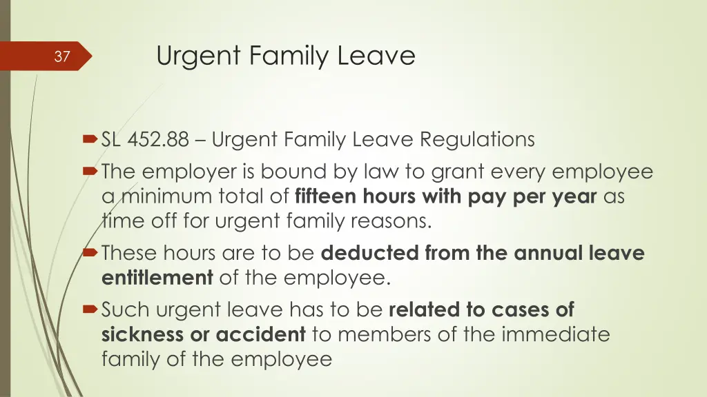 urgent family leave