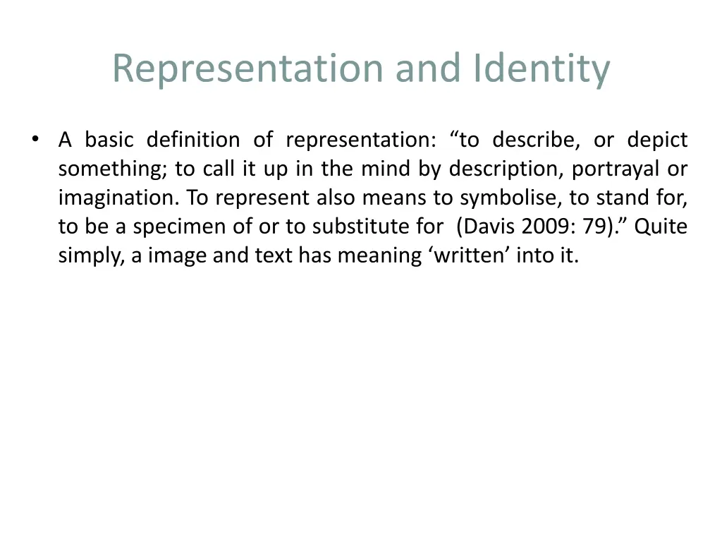 representation and identity