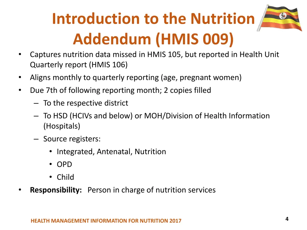 introduction to the nutrition addendum hmis