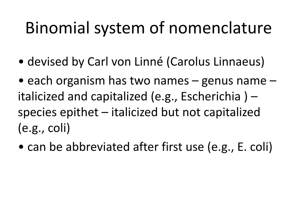binomial system of nomenclature