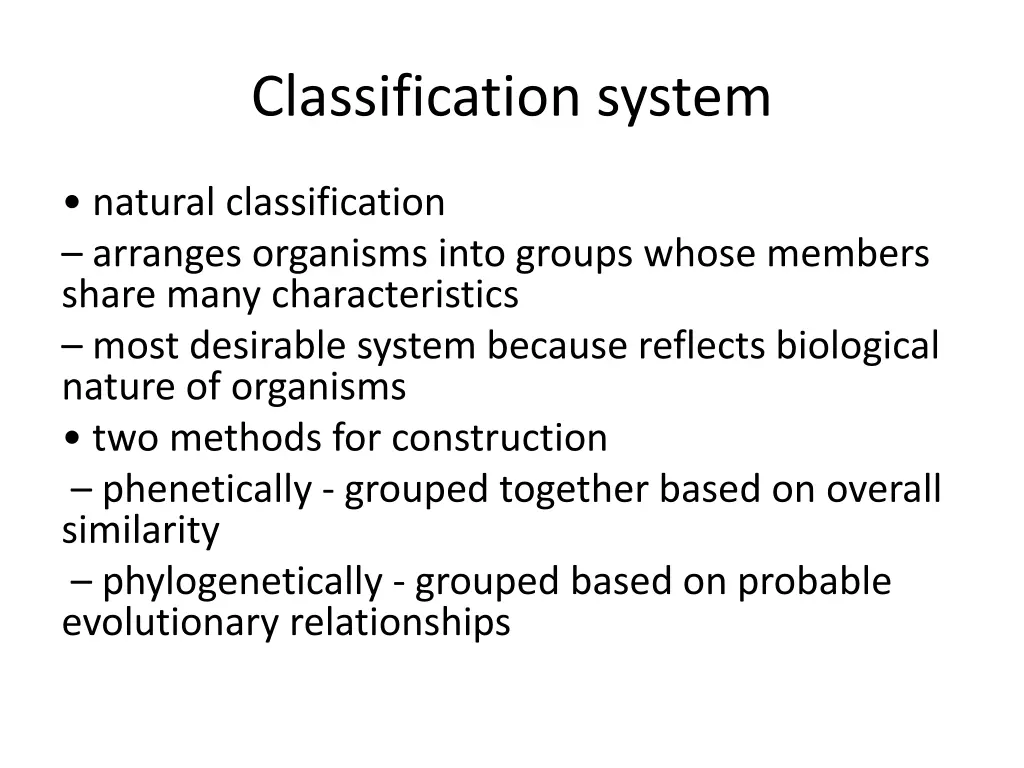classification system