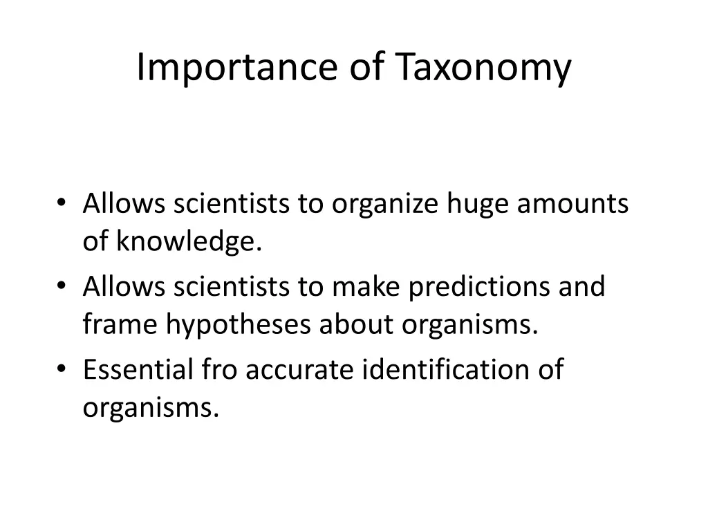 importance of taxonomy
