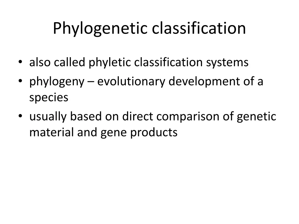 phylogenetic classification