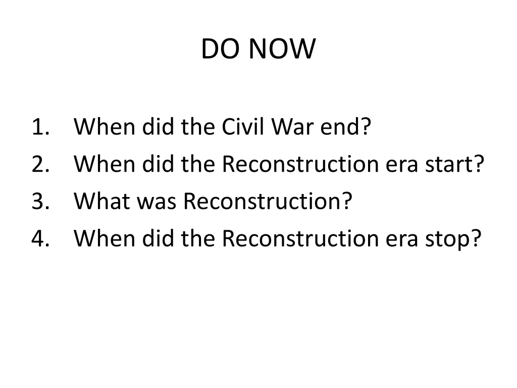 do now