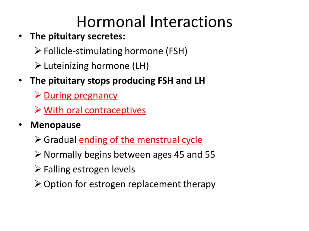 hormonal interactions the pituitary secretes