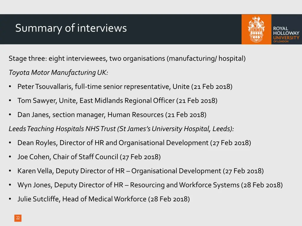 summary of interviews 1