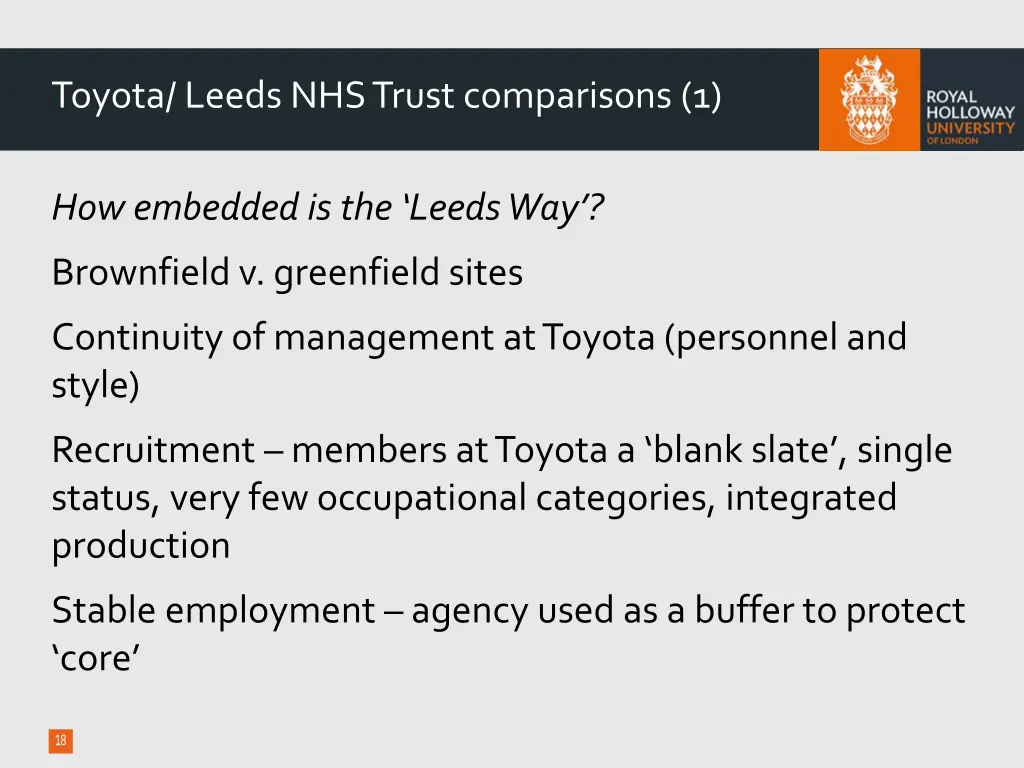 toyota leeds nhs trust comparisons 1