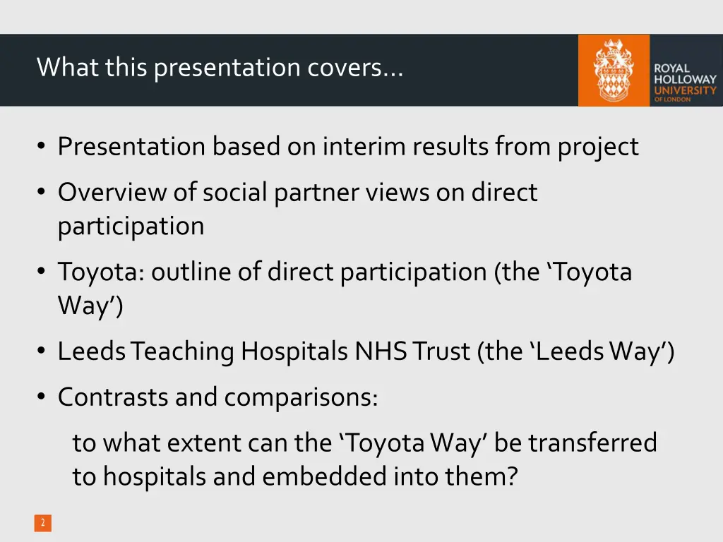 what this presentation covers
