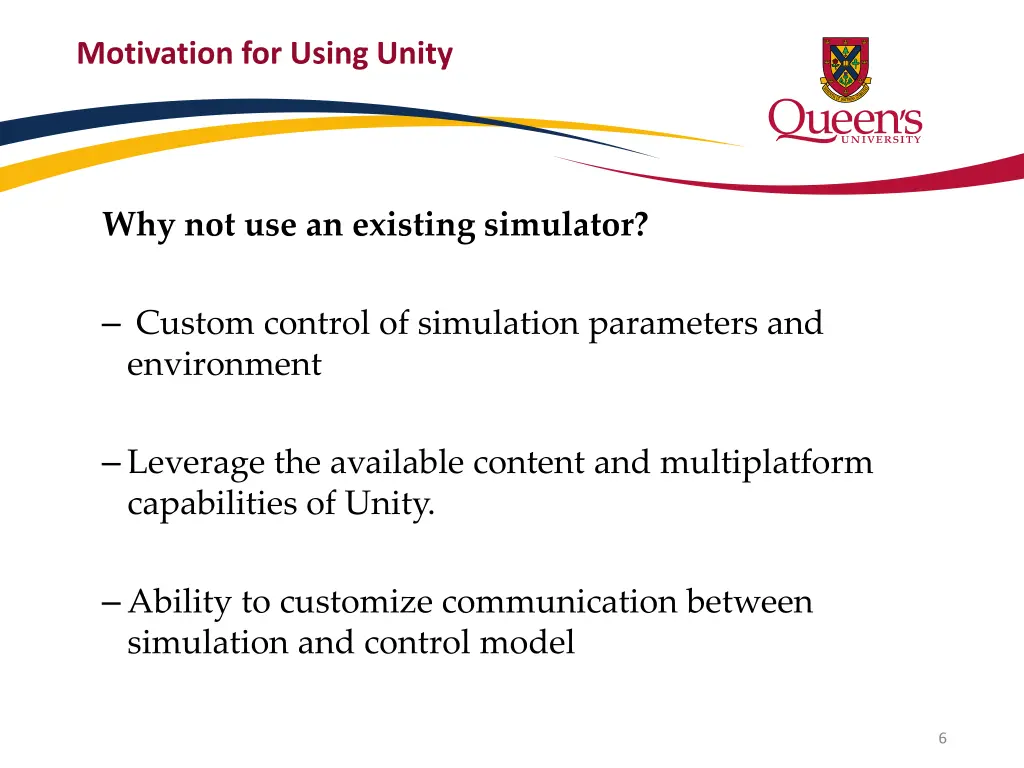 motivation for using unity