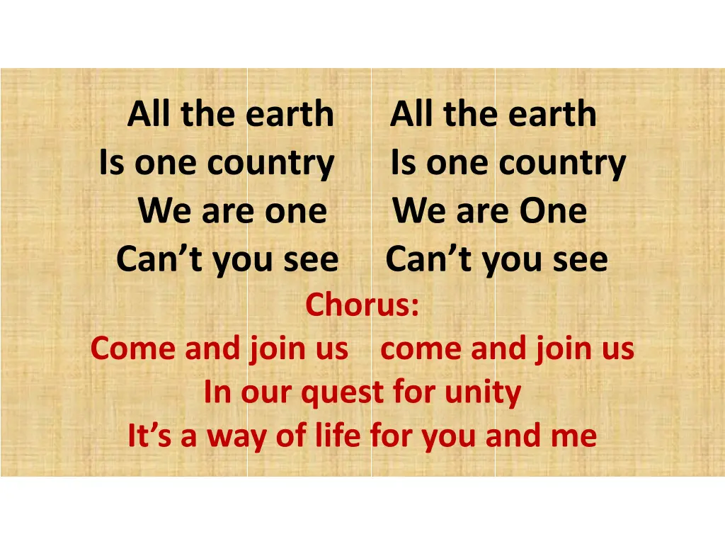 all the earth all the earth is one country