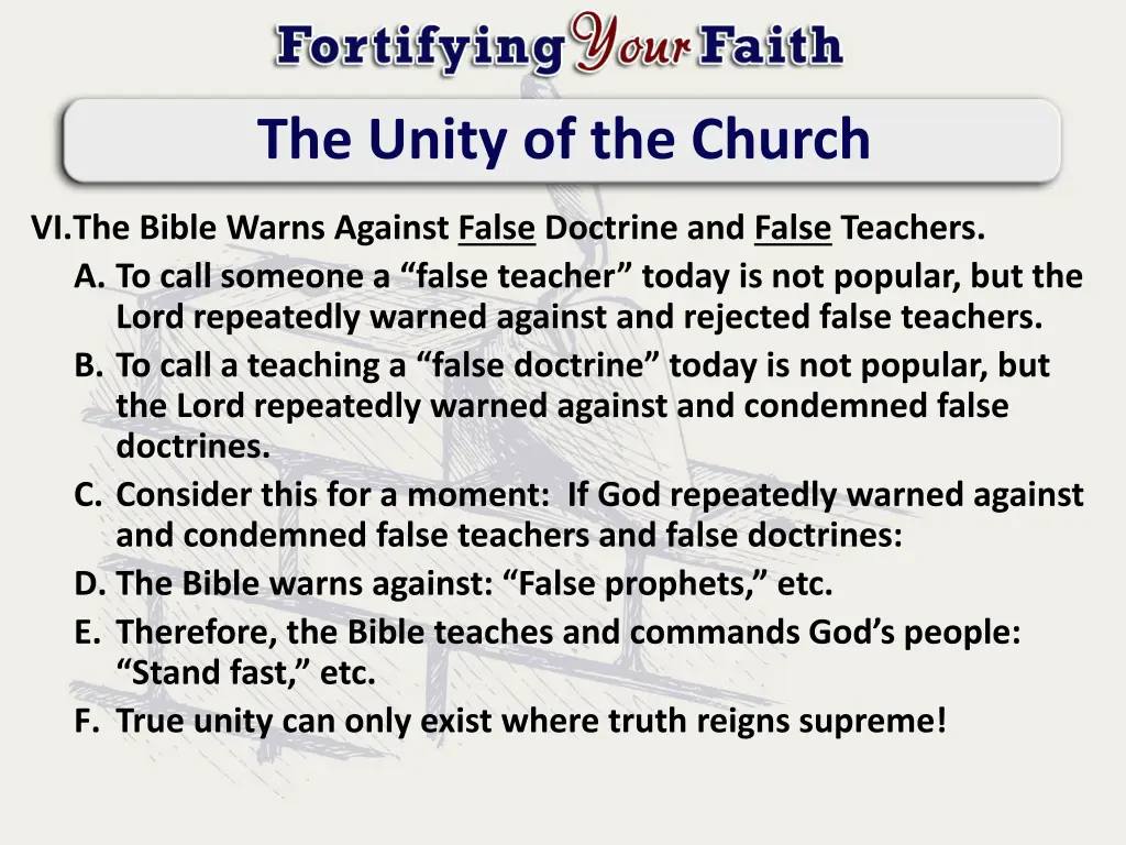 the unity of the church 8