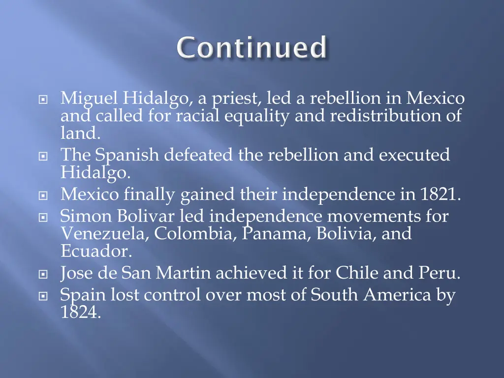 miguel hidalgo a priest led a rebellion in mexico