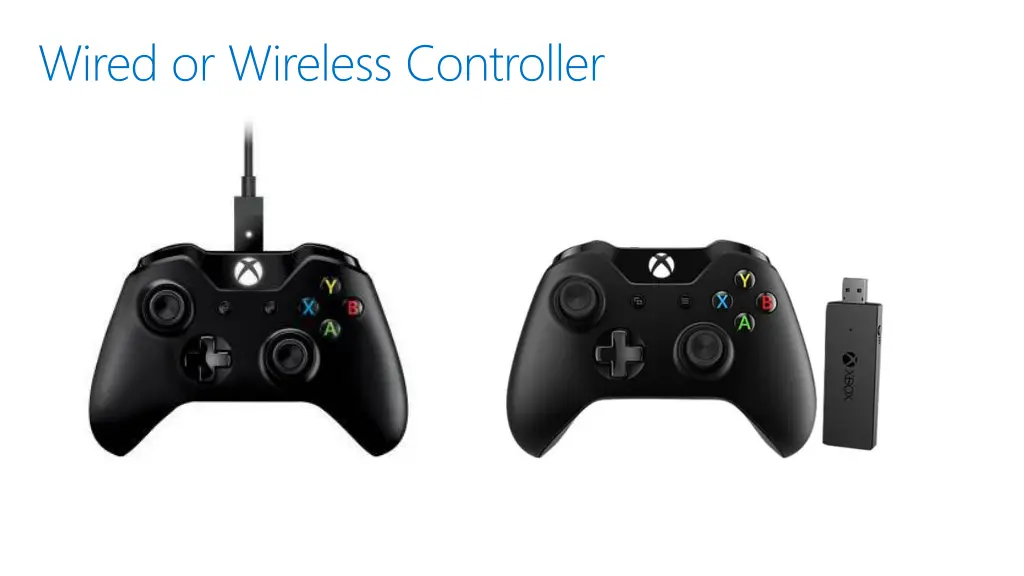 wired or wireless controller