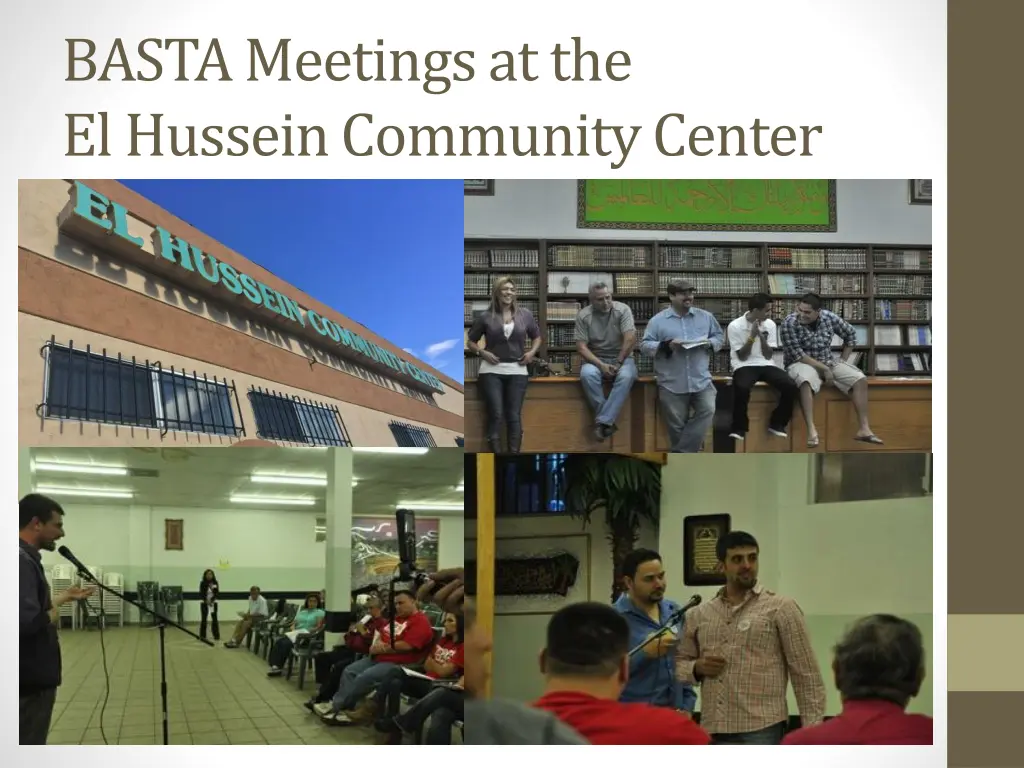 basta meetings at the el hussein community center