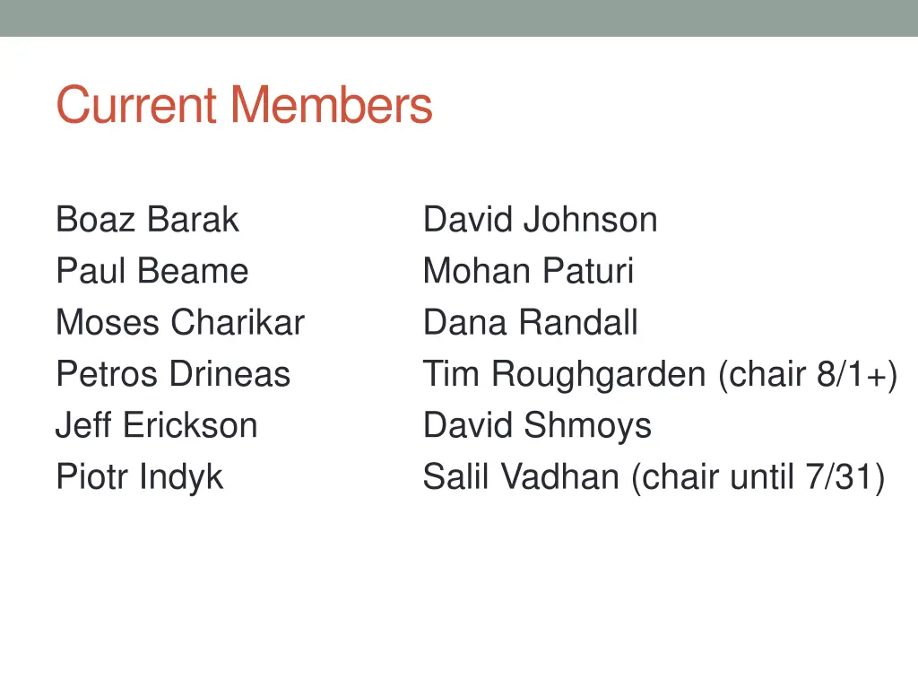 current members
