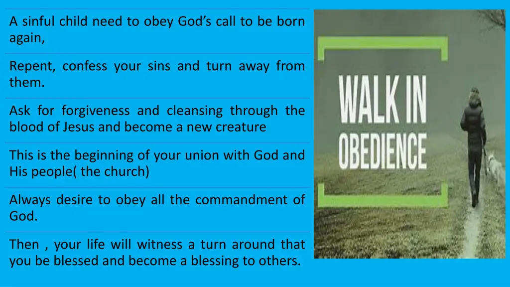 a sinful child need to obey god s call to be born