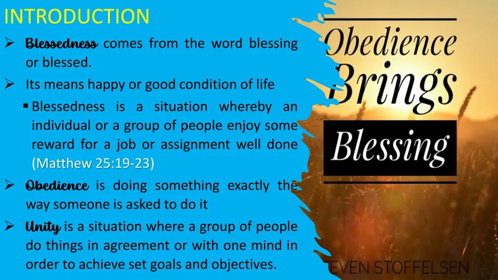 introduction blessedness blessedness comes from