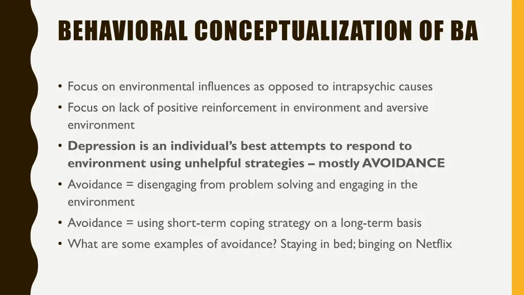 behavioral conceptualization of ba