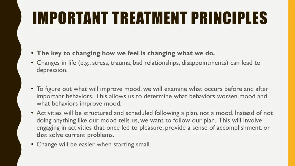 important treatment principles