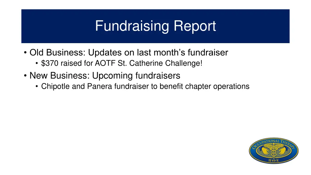 fundraising report
