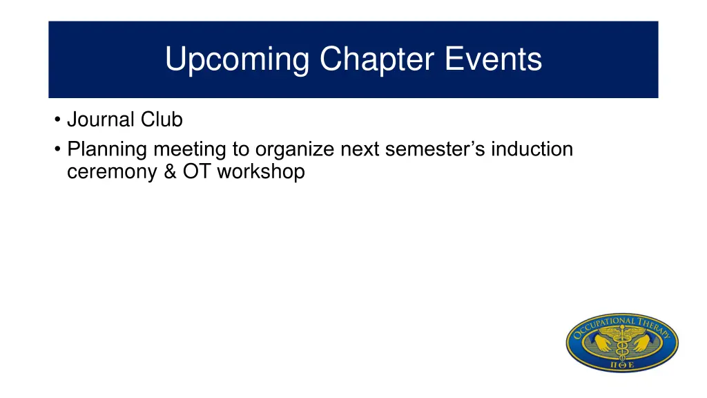 upcoming chapter events