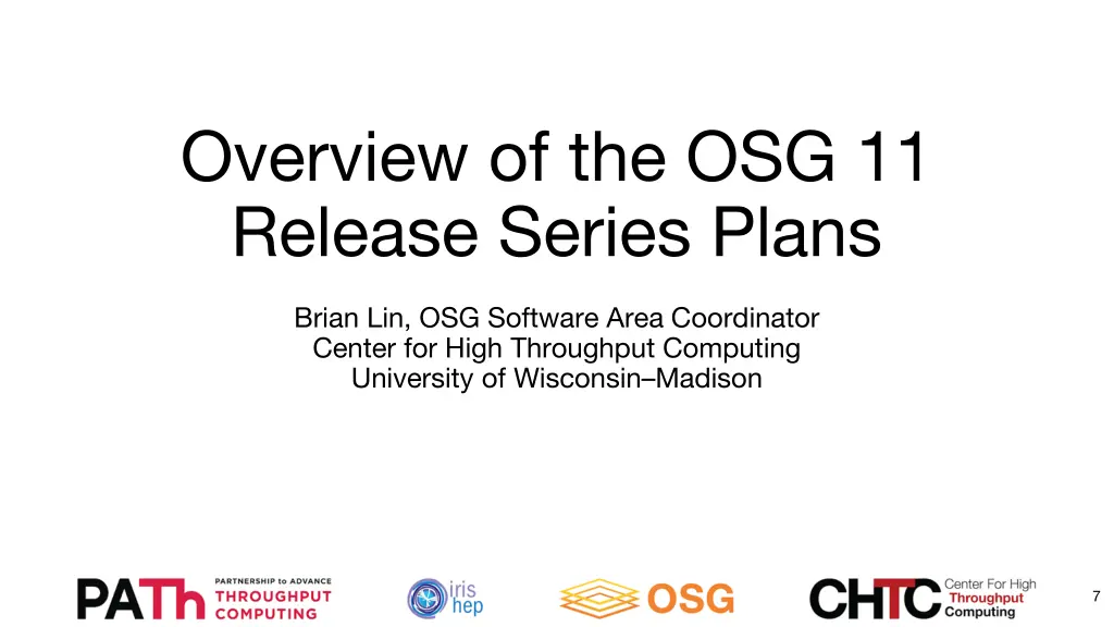 overview of the osg 11 release series plans