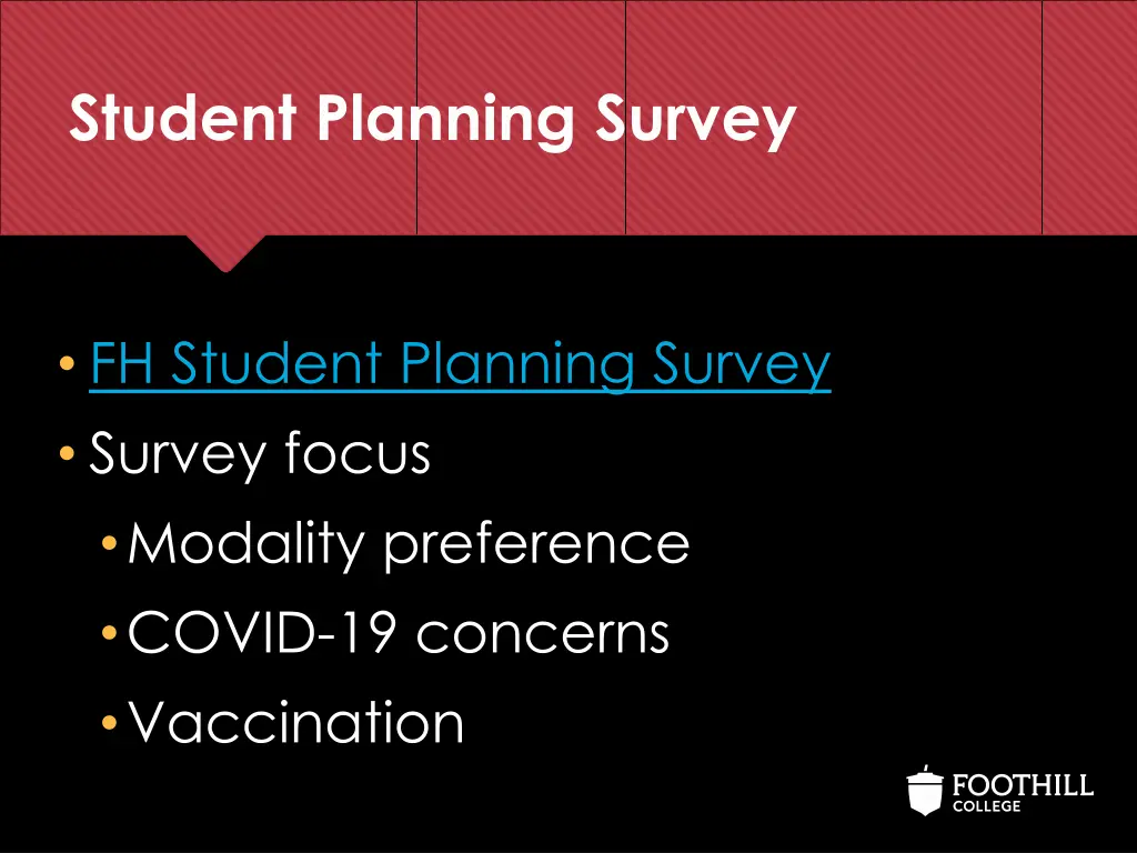 student planning survey 1