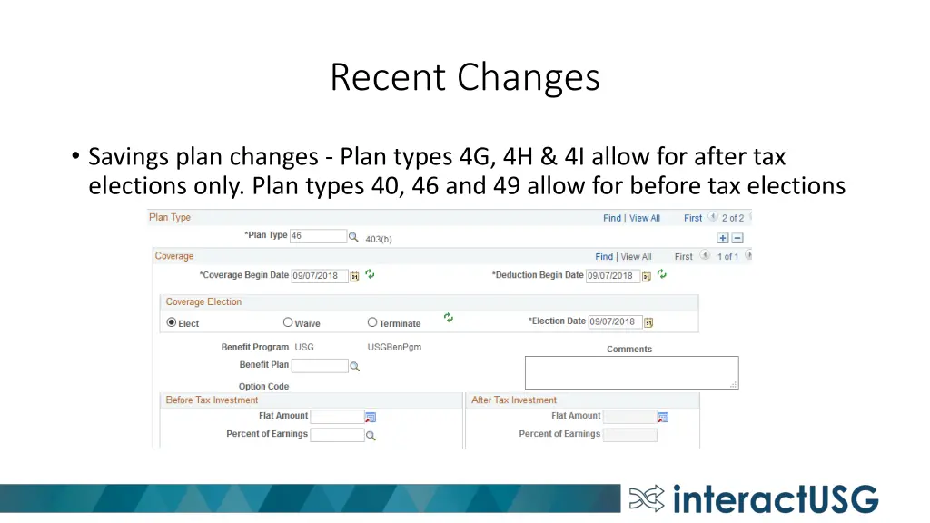 recent changes