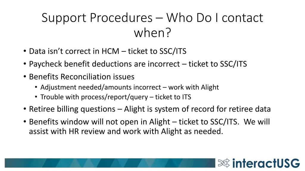 support procedures who do i contact when