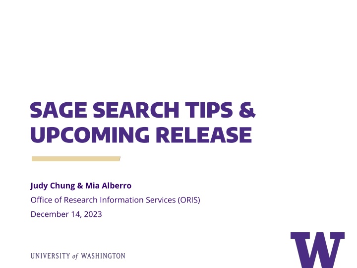 sage search tips upcoming release