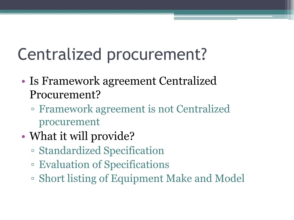 centralized procurement
